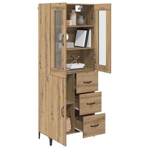 vidaXL Highboard Artisan Eiken 69,5 x 34 x 180 cm Bewerkt hout