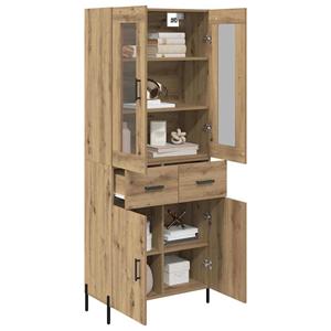 vidaXL Highboard Artisan Eiken 69,5 x 34 x 180 cm Bewerkt hout