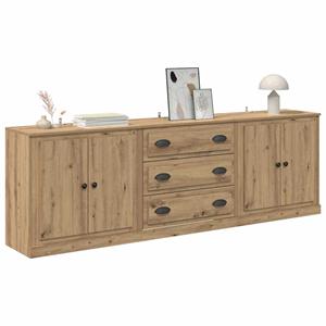 vidaXL Dressoirs 3 pcs Oud Hout 210 x 35,5 x 67,5 cm Bewerkt hout