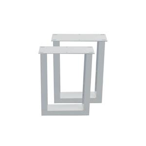 Furniture Legs Europe Stalen U tafelpoot wit 36 bij 10 cm en hoogte 40 cm (4 x 10 cm) - 2 stuks