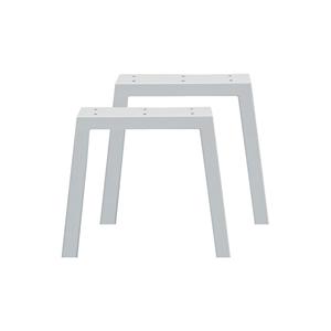 Furniture Legs Europe Stalen tafelpoot wit trapezium 39 bij 4 cm en hoogte 40 cm (4 x 10 cm) - 2 stuks