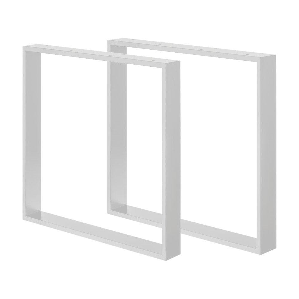 Furniture Legs Europe Stalen U tafelpoot wit 80 bij 8 cm en hoogte 72 cm (2 x 8 cm) - 2 stuks