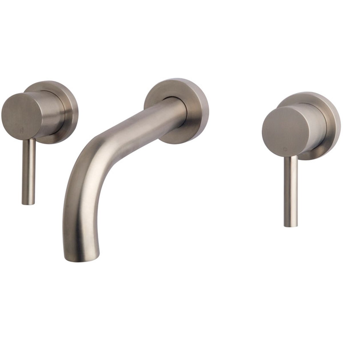 Wiesbaden Caral Afbouwdeel Wastafelkraan 2-knops - Inbouw - Geborsteld Staal