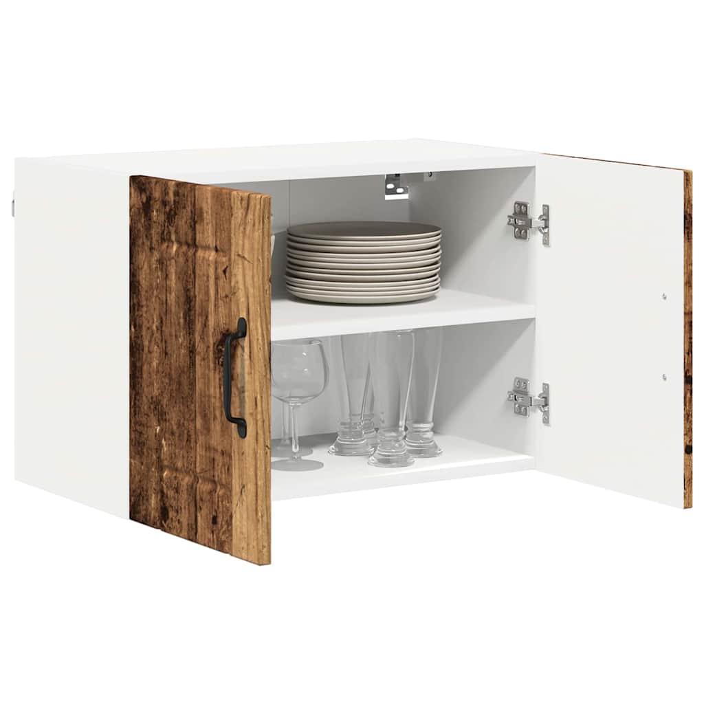 vidaXL Keukenkast aan de muur met plank 2 pcs Oud hout 60 x 31 x 40 cm
