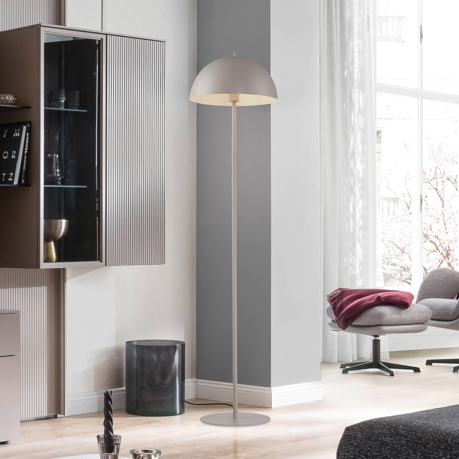 Schöner Wohnen vloerlamp Ali, zandkleurig, ijzer, E27