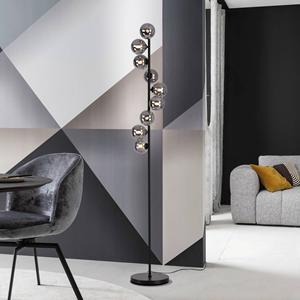 Sch&ouml;ner Wohnen vloerlamp Dubai, rookglas, 9-lamps, G9