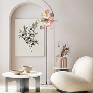 Naeve Leuchten N&auml;ve Vloerlamp Explosion, glas, pastelkleurig, chroom, G9