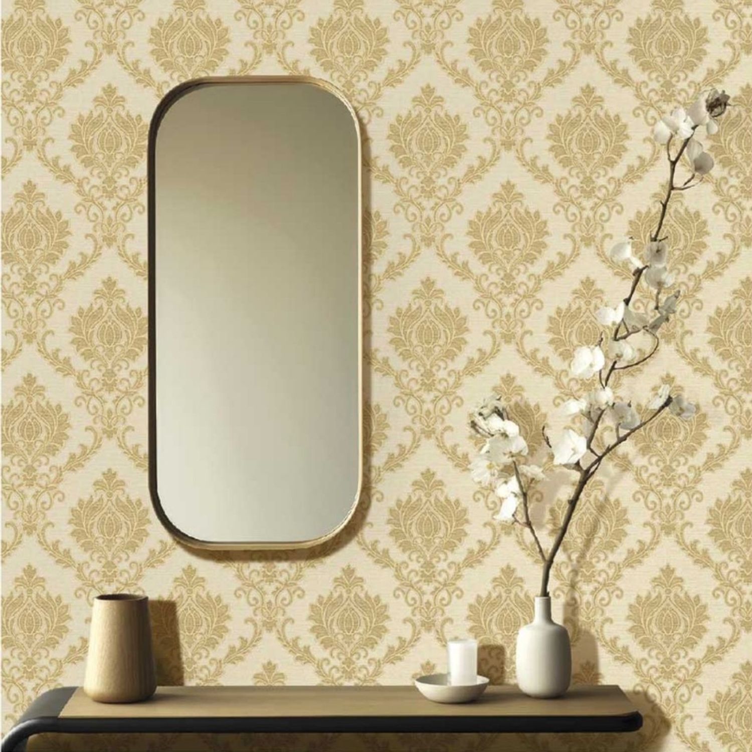 Praxis Vliesbehang Classic & Elegant 23642 - Geel-goud - Metallic - 10,05 M X 53 Cm