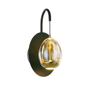 Sfeerlampen Egg zwart met goud wandlamp
