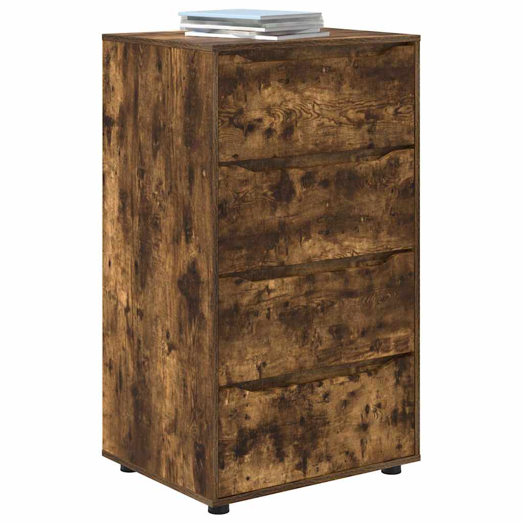 vidaXL Opslagkasten 2 pcs Gerookt eiken 60 x 48 x 105 cm Bewerkt hout