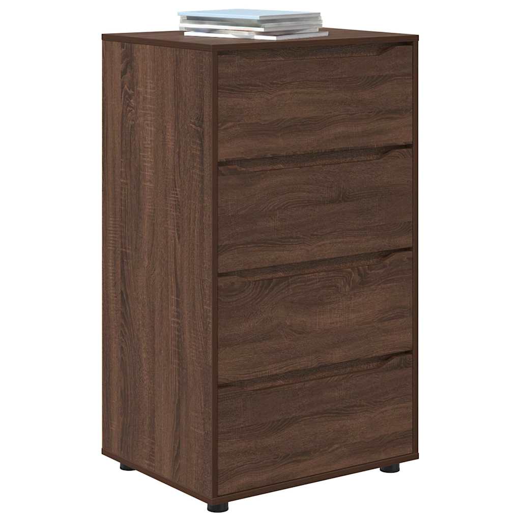 vidaXL Opslagkasten 2 pcs Bruin Eiken 60 x 48 x 105 cm Bewerkt hout