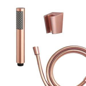 Wiesbaden Caral handdoucheset 1 stand staafhanddouche met wandhouder en doucheslang geborsteld koper sw373308/sw373313/sw373484/