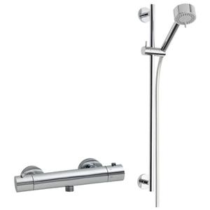 Wiesbaden Rio Douchethermostaat 15cm met glijstangset Chroom sw4046/sw10538