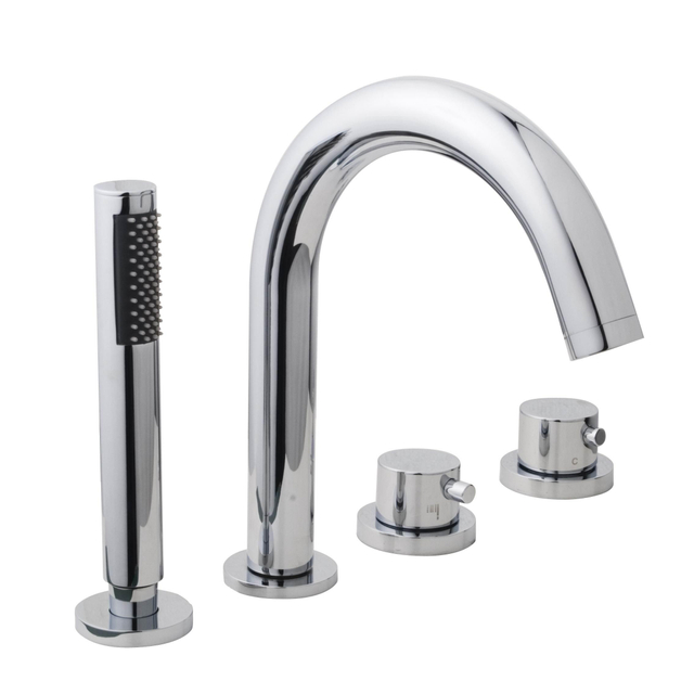 Wiesbaden Caral 4 gats badrandthermostaat afbouwdeel met inbouwdeel chroom sw62536/sw68919