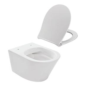 Wiesbaden Vesta spoelrandloos wandcloset 52cm diepspoel met softclose en quickrelease zitting wit 32.3450