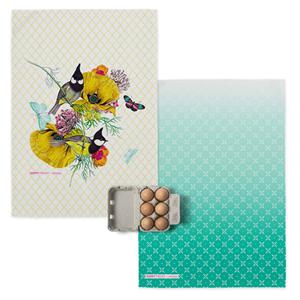 Happy Friday Set van 2 theedoeken Birds of Paradise &VerticalLine; 