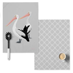 Blanc Set van 2 theedoeken Pelican &VerticalLine; 