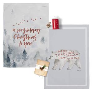 Happy Friday Set van 2 theedoeken Wintry Tea &VerticalLine; 