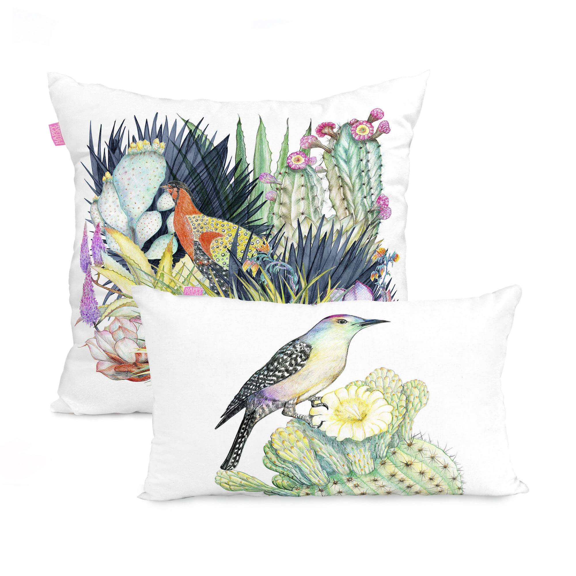 Happy Friday Set van 2 kussenhoezen Cactus | 