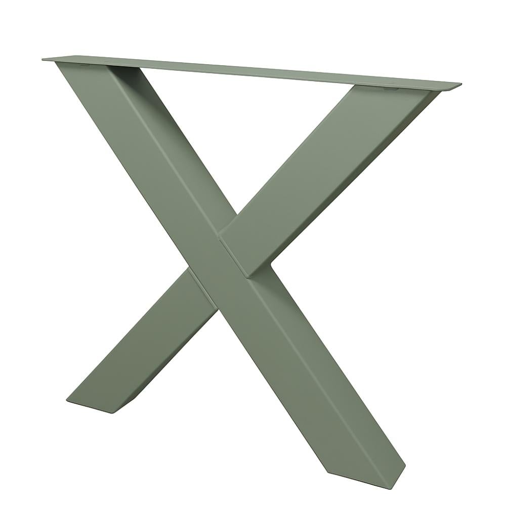 Furniture Legs Europe Premium stalen X tafelpoot 76 bij 10 cm en hoogte 72 cm cementgrijs (10 x 10 cm)