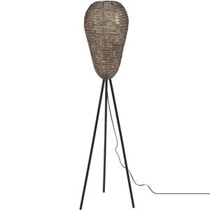 BES LED LED Vloerlamp - Trion Ziya - 1 Lichtpunt - E27 Fitting - Rond - Oud Brons - Metaal