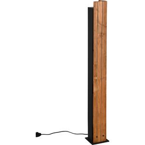 BES LED LED Vloerlamp - Trion Nuri - 3 Lichtpunten - E27 Fitting - Vierkant - Bruin - Metaal