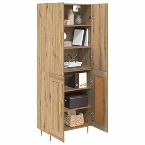vidaXL Highboard Artisan Eiken 69,5 x 34 x 180 cm Bewerkt hout