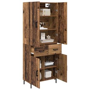 vidaXL Highboard met lade Oud Hout 69,5 x 34 x 180 cm Bewerkt hout