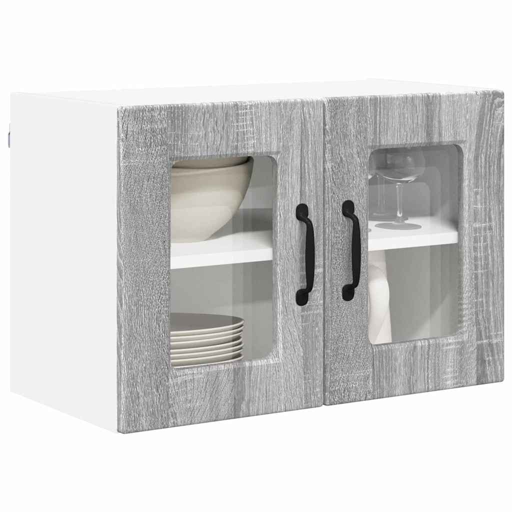 vidaXL Keukenkast aan de muur 2 pcs Grijs Sonoma 60 x 31 x 40 cm
