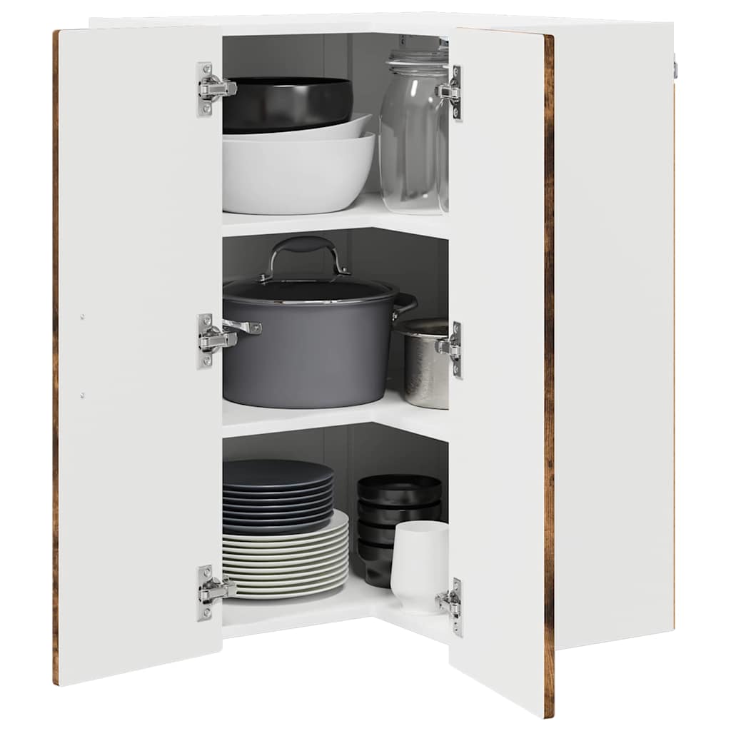 vidaXL Keukenkast aan de muur met plank Gerookt eiken 57 x 57 x 80 cm