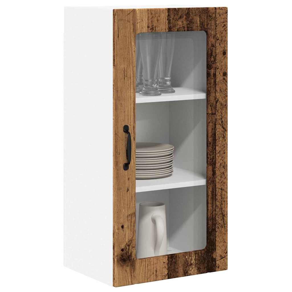 vidaXL Keukenkast aan de muur met plank 2 pcs Oud Hout 40 x 31 x 80 cm