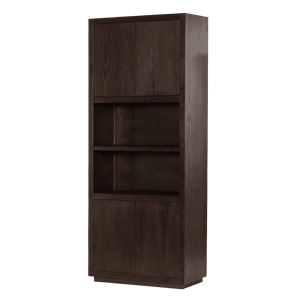 Tower Living Opbergkast Mincio Eiken, Met 2 open vakken, 220 x 90cm - Bruin