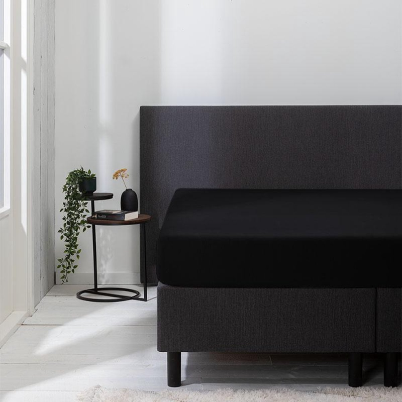 Luna Bedding Hoeslaken - Luna Stretch - 2-PACK - Zwart - 80x200cm - Zand & Wit & Grijs & Antraciet & Blauw -  - 