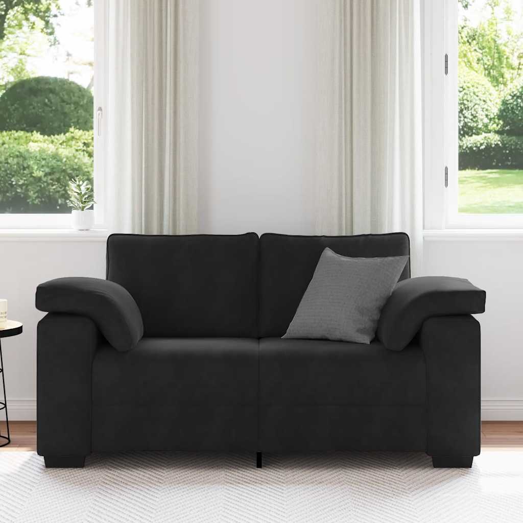 vidaXL Loveseat bank 120 cm fluweel zwart