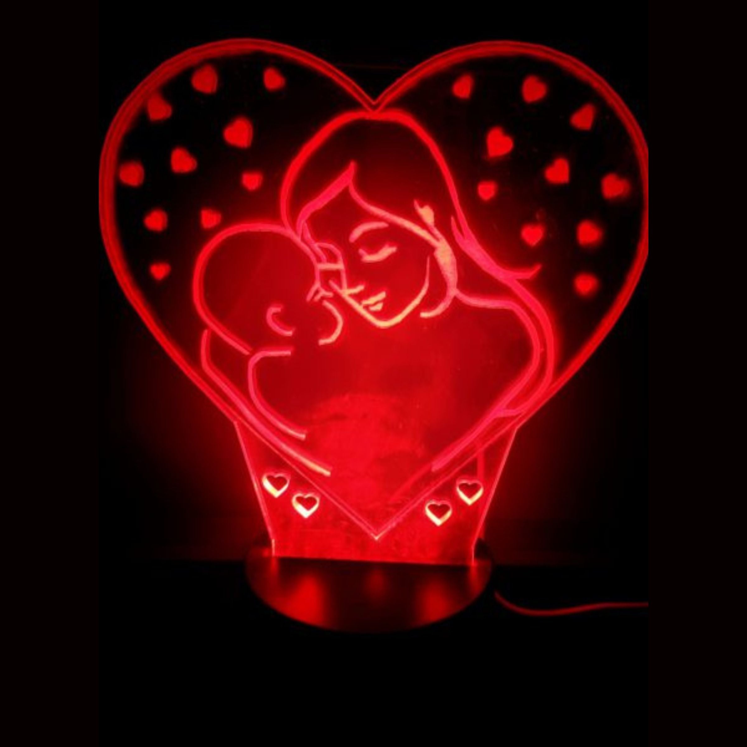 Merkloos 3D LED LAMP - MOEDER MET KIND - Ontwerp-zelf.nl