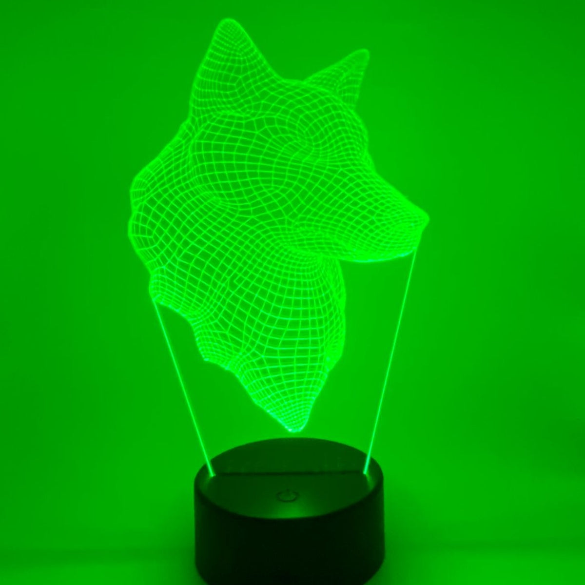 Merkloos 3D LED LAMP - WOLF - Ontwerp-zelf.nl