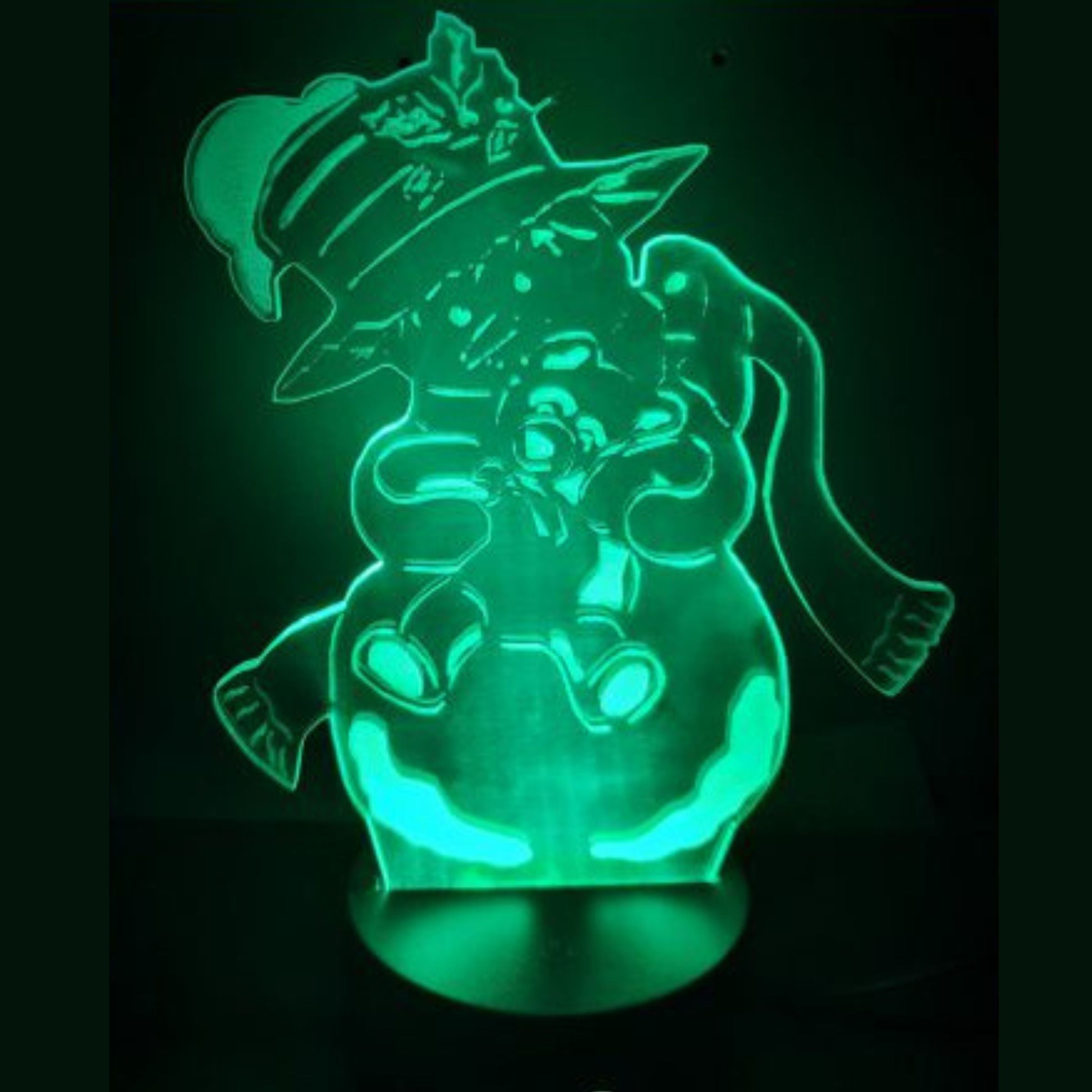 Merkloos 3D LED LAMP - SNEEUWPOP MET BEER - Ontwerp-zelf.nl