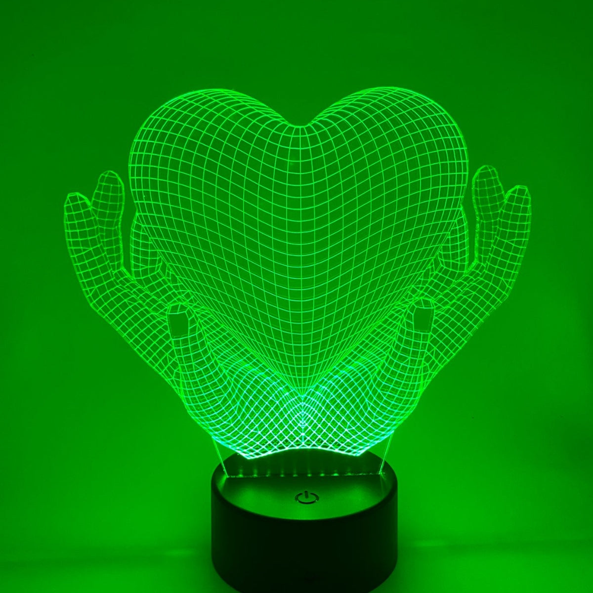 Merkloos 3D LED LAMP - LOVE HANDS MET HART - Ontwerp-zelf.nl