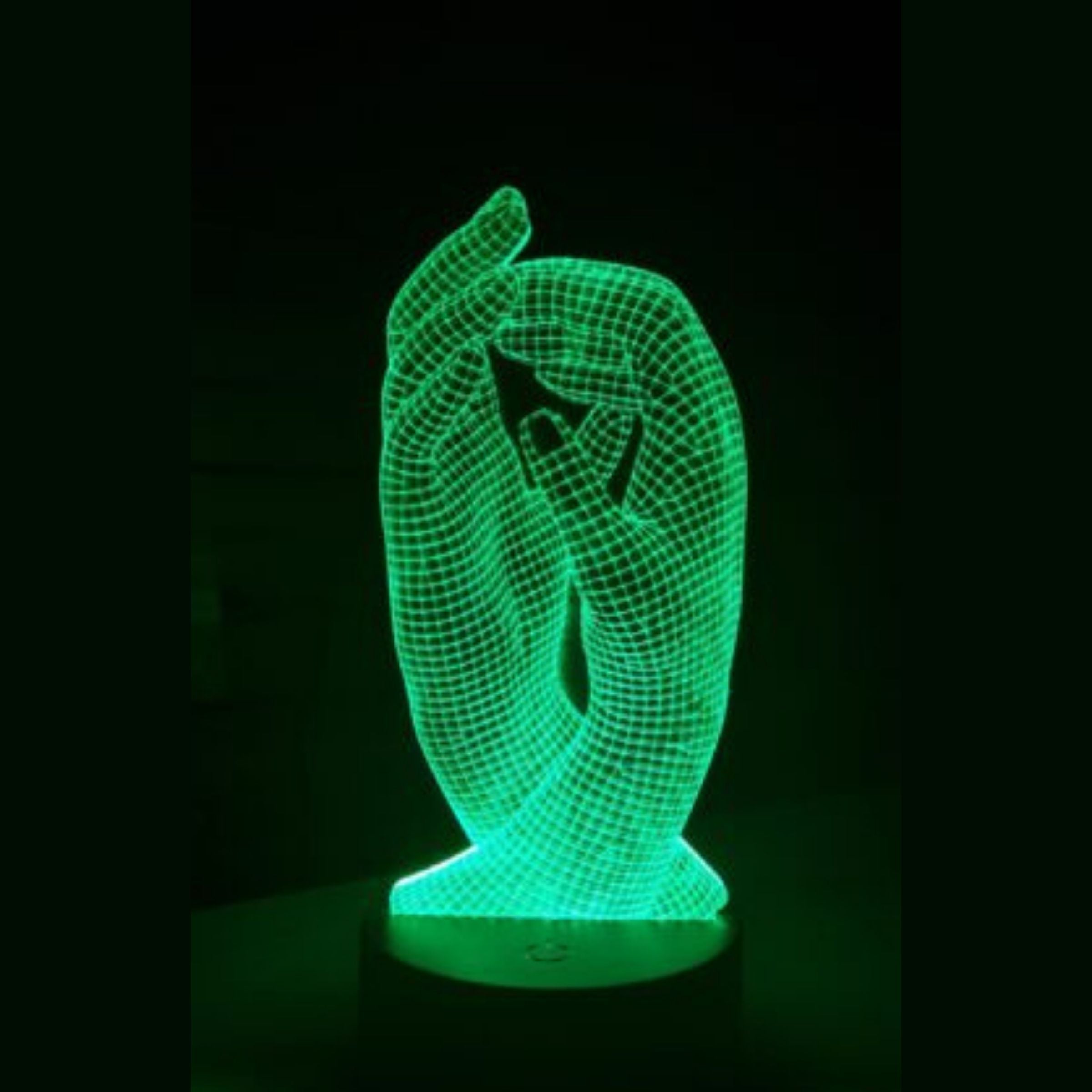 Merkloos 3D LED LAMP - LOVE HANDS - Ontwerp-zelf.nl