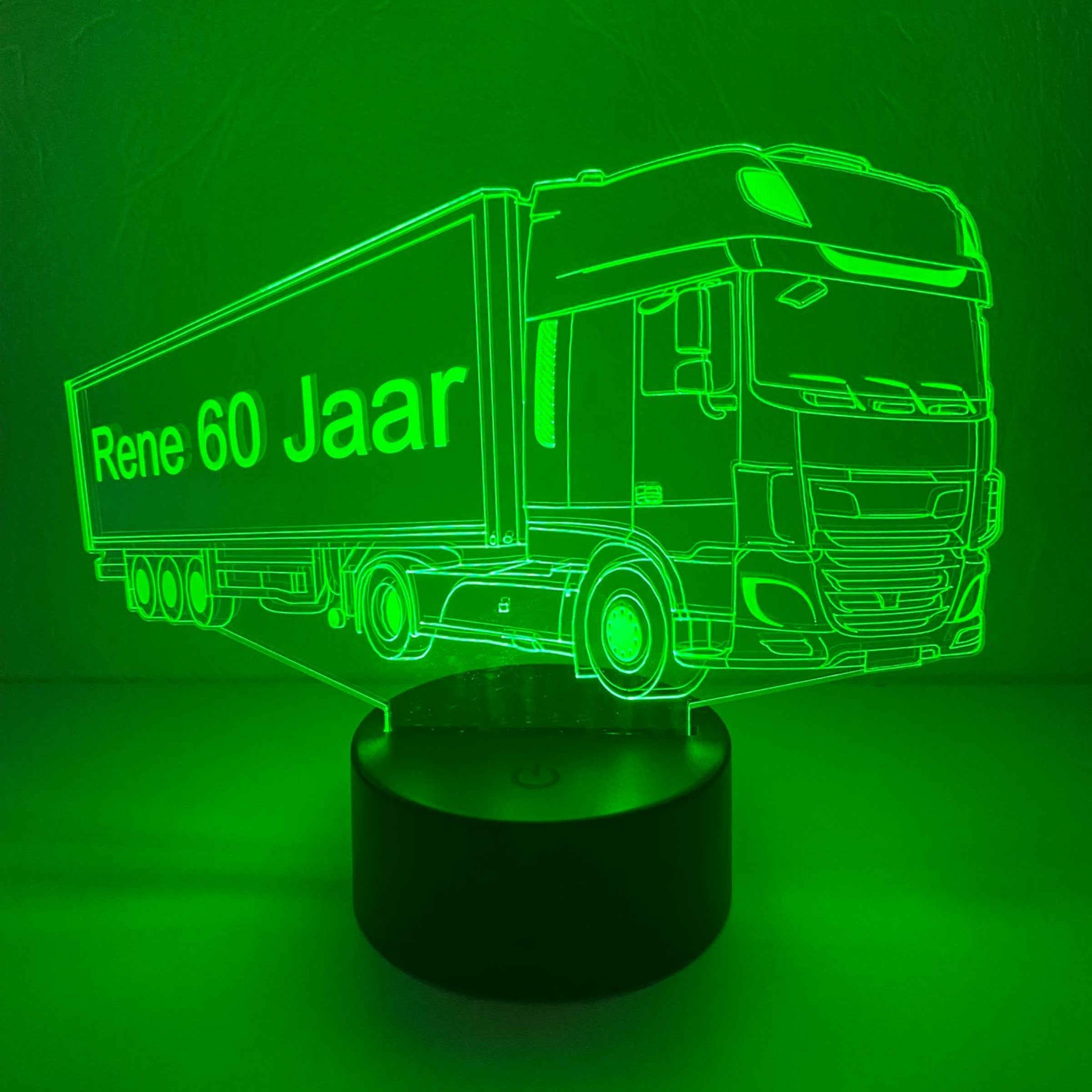 Merkloos 3D LED LAMP - VRACHTWAGEN 1 - Ontwerp-zelf.nl