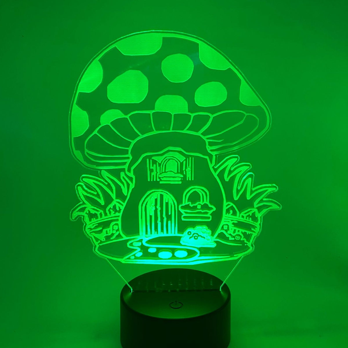 Merkloos 3D LED LAMP - PADDESTOELHUISJE - Ontwerp-zelf.nl