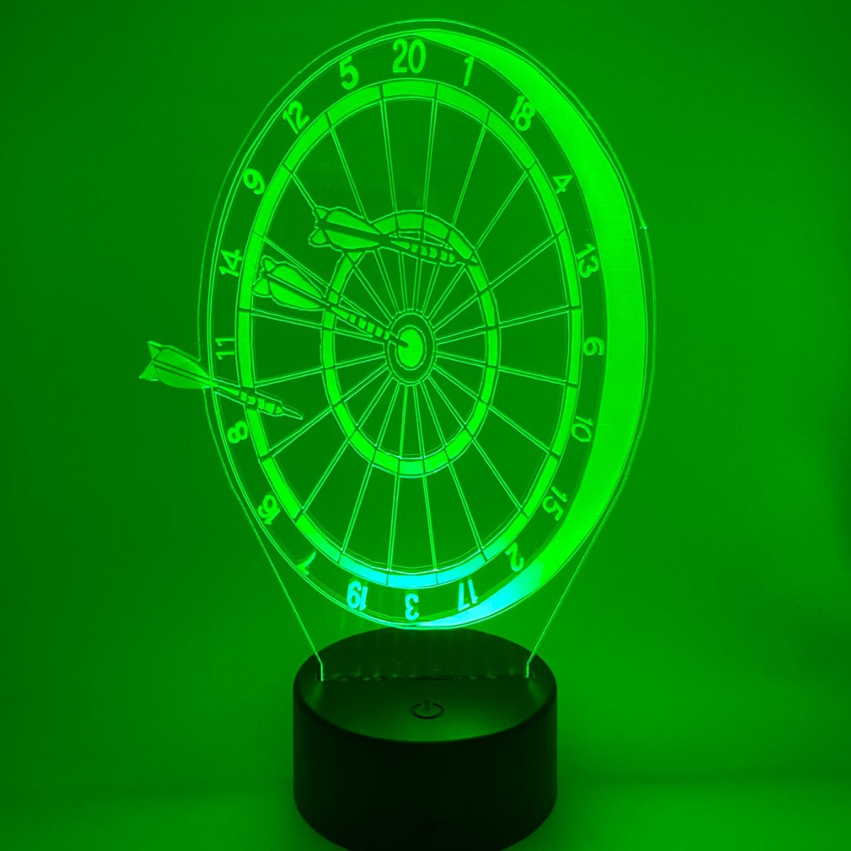Merkloos 3D LED LAMP - DARTBORD - Ontwerp-zelf.nl