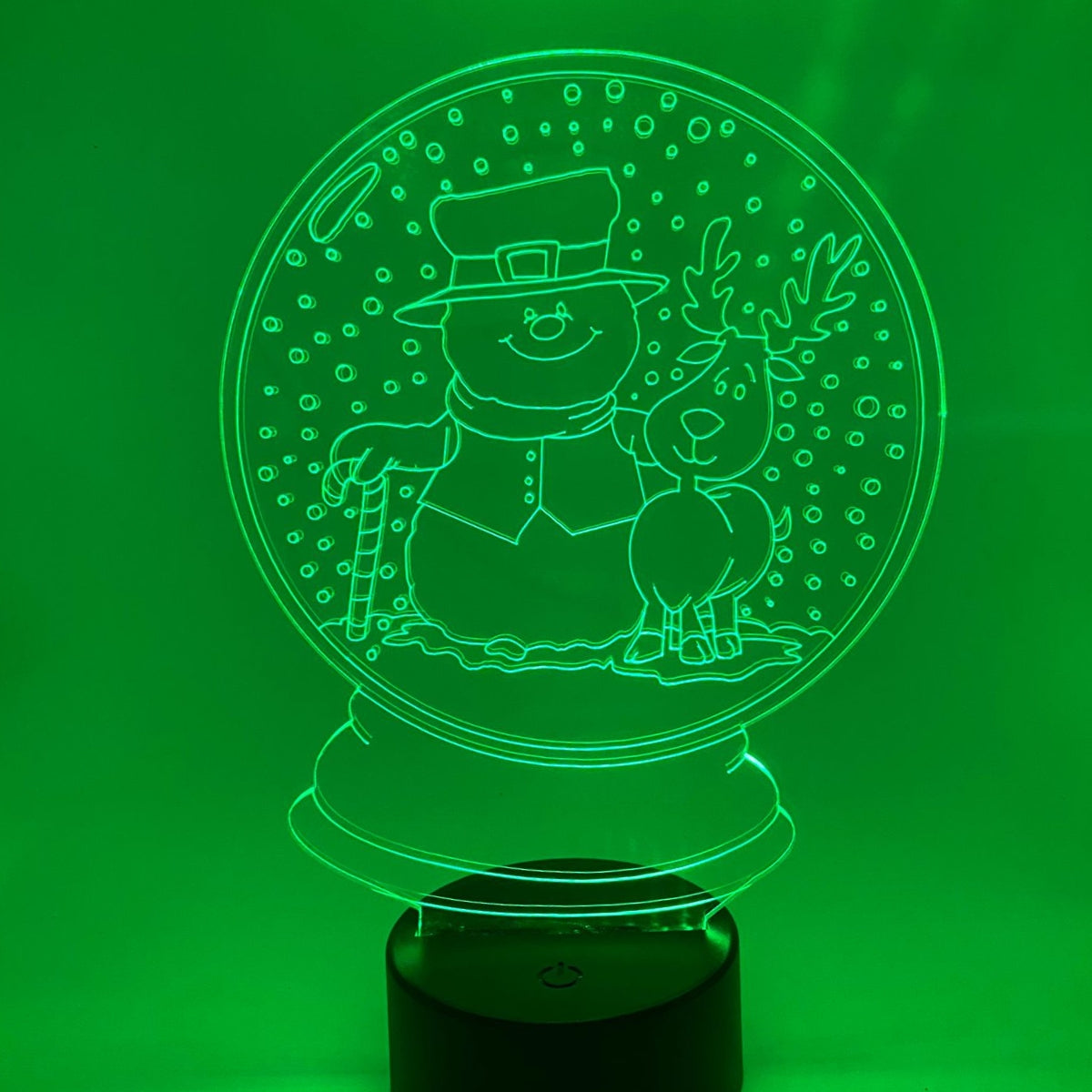 Merkloos 3D LED LAMP - SNEEUWPOP IN BOL - Ontwerp-zelf.nl