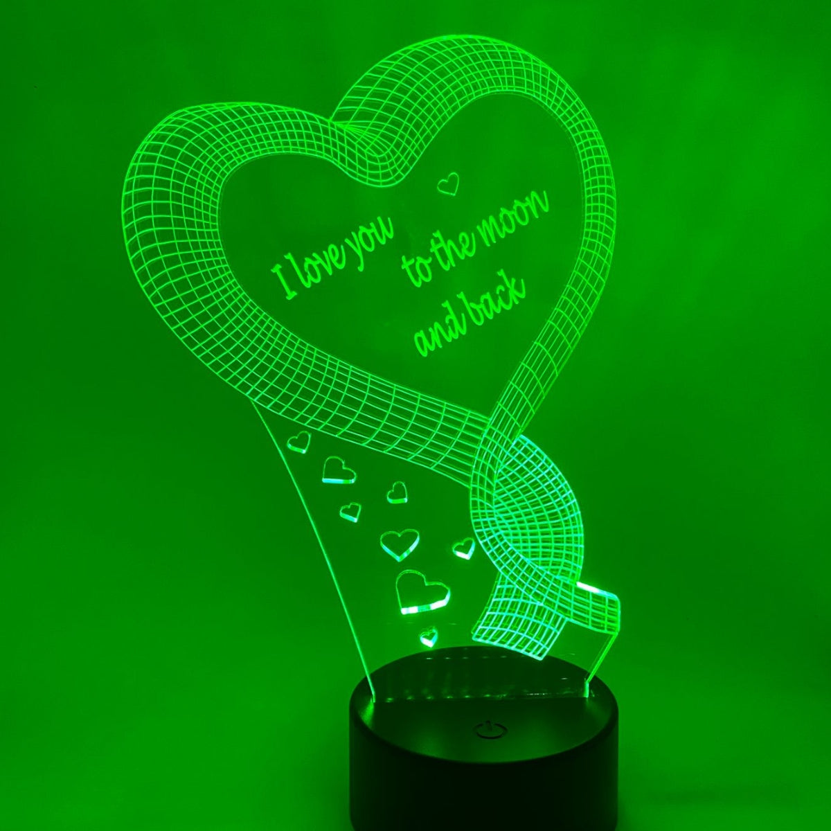 Merkloos 3D LED LAMP - HART VAN LINT - Ontwerp-zelf.nl
