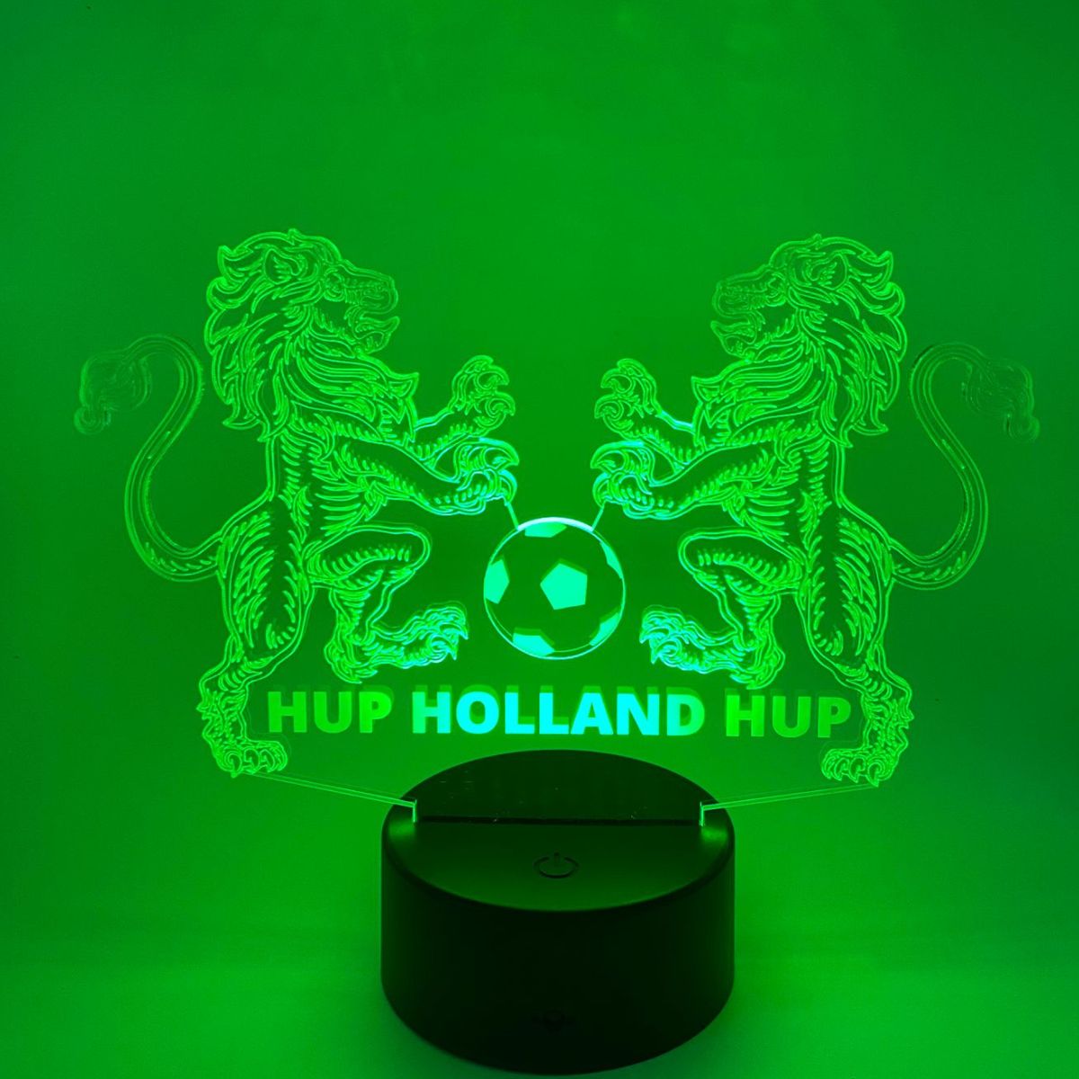 Merkloos 3D LED LAMP - Oranje Leeuw - Hup Holland - Ontwerp-zelf.nl