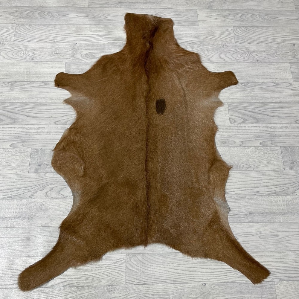 Lederstore Geitenhuid bruin wit 105x85cm