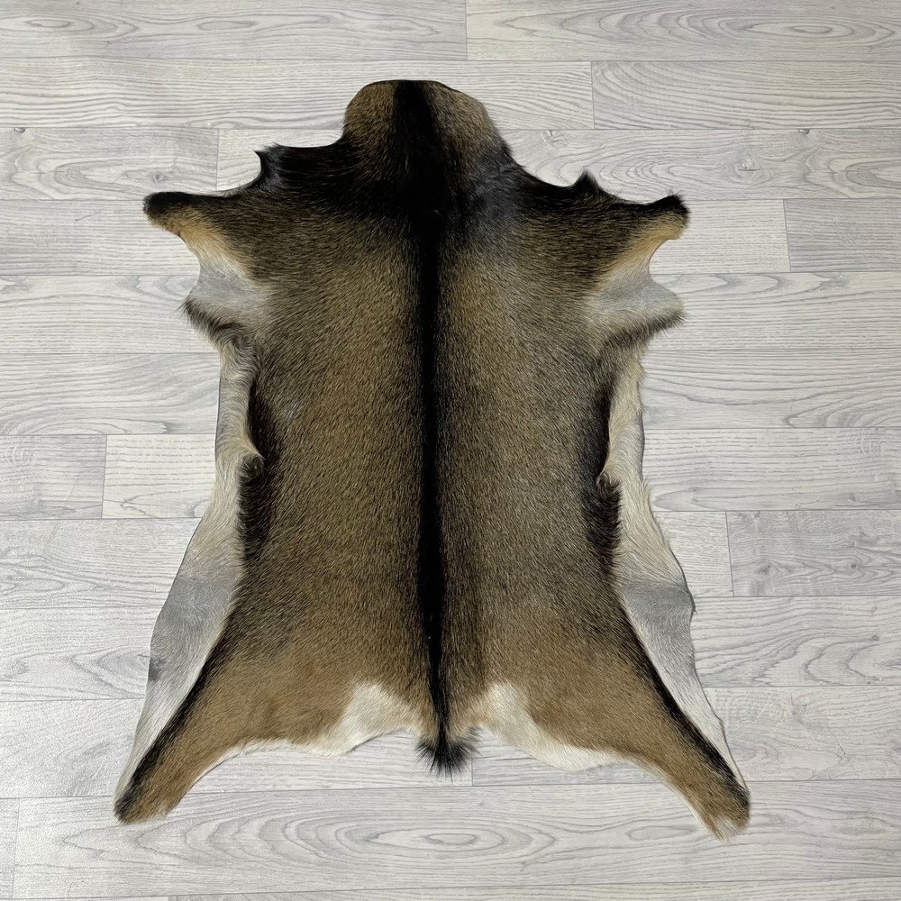 Lederstore Geitenhuid bruin zwart wit 85x65cm