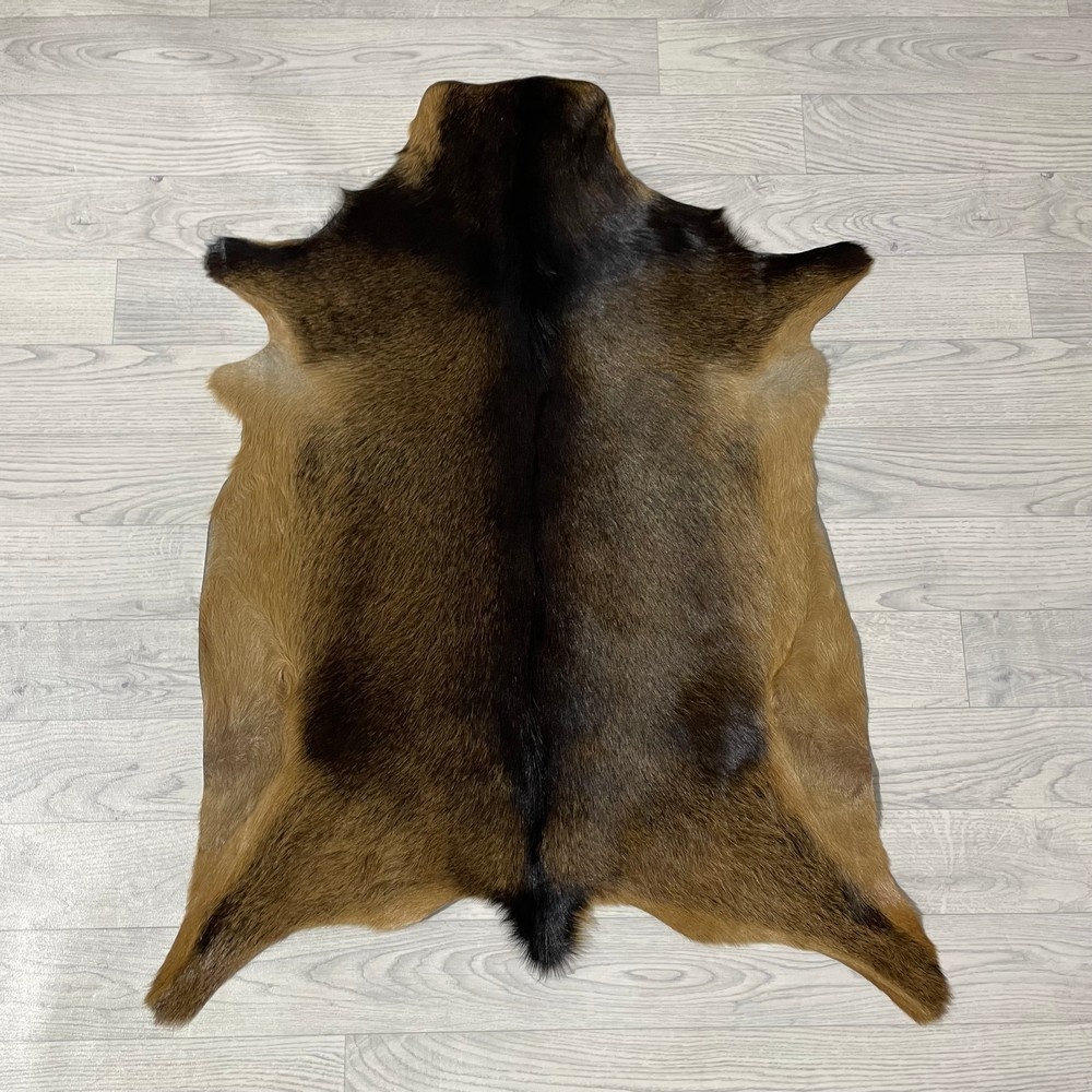 Lederstore Geitenhuid bruin zwart 95x75cm