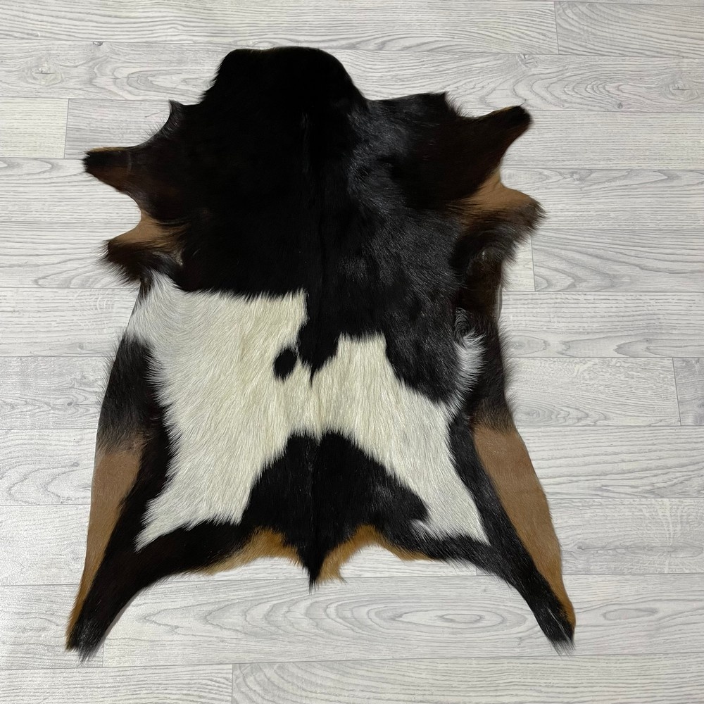 Lederstore Geitenhuid bruin zwart wit 80x65cm