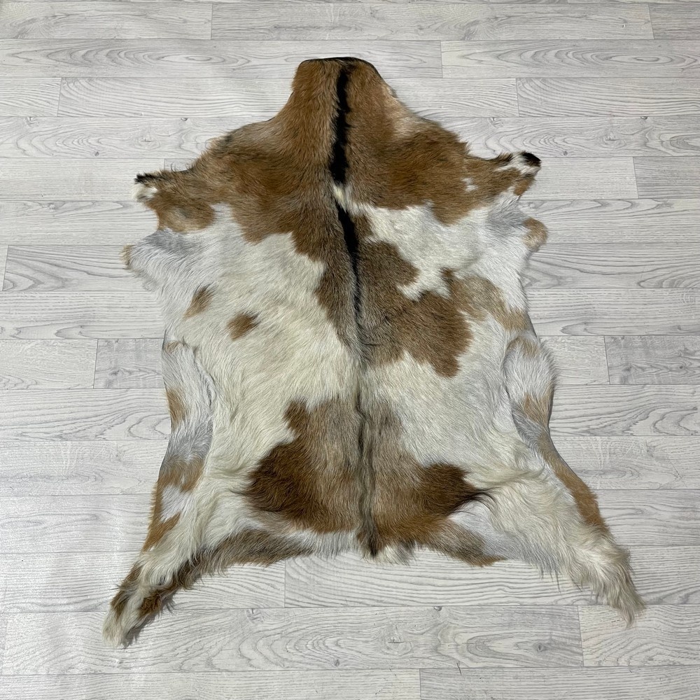 Lederstore Geitenhuid bruin zwart wit 105x90cm